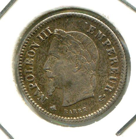 FRANCE 1867A 20 CENTS (03)