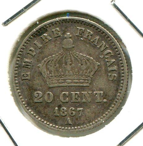 FRANCE 1867A 20 CENTS (04)