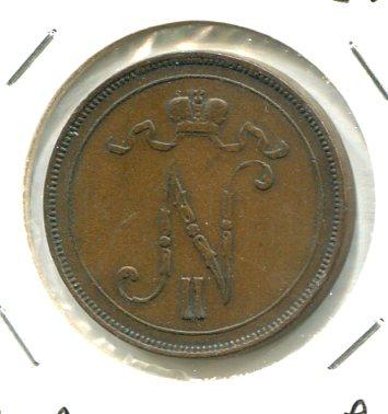 FINLAND 1897 10 PENNIA