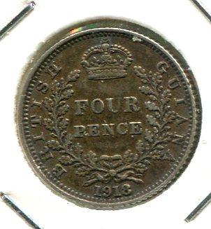 BR.GUIANA 1918 FOURPENCE