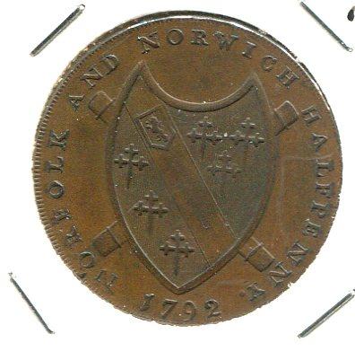 NORWICH 1792 1/2D TOKEN