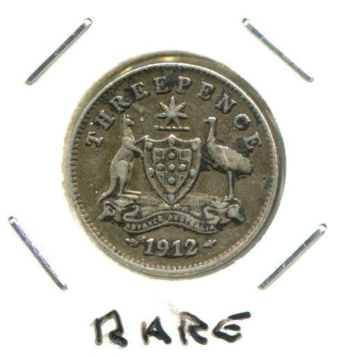 AUSTRALIA 1912 THREEPENCE 'RARE'