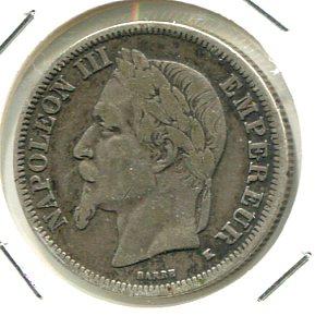 FRANCE 1867K 2 FRANCS