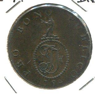 SUFFOLK 1794 1/2D TOKEN