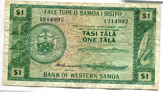 WESTERN SAMOA 1967 BANKNOTE