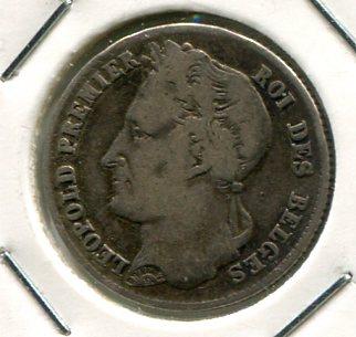 BELGIUM 1843 1/2 FRANC (04) 'SCARCE'