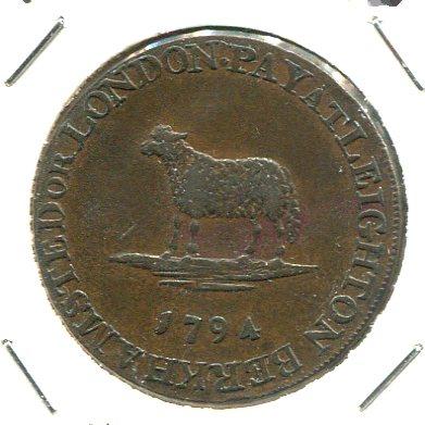 BEDFORDSHIRE 1794 TOKEN