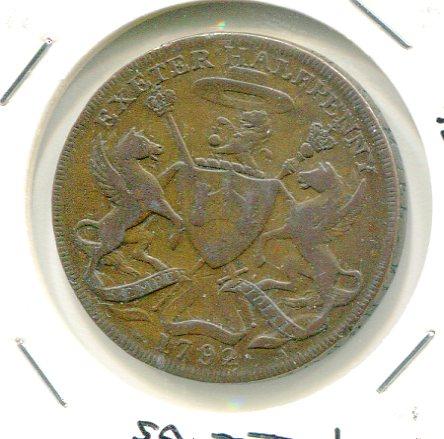 DEVON 1792 1/2D TOKEN 'SCARCE'