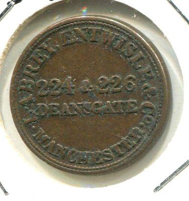 MANCHESYER 1800'S 1/4D TOKEN