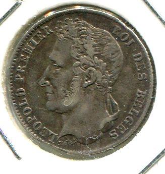 BELGIUM 1844 1/2 FRANC (05) 'SCARCE'