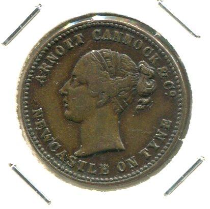 NEWCASTLE -U-TYNE 1840'S 1/4D TOKEN