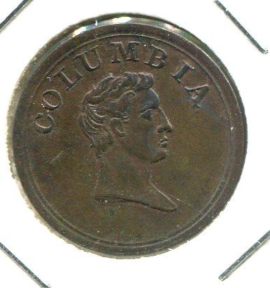 COLOMBIA C.1820'S 1/4D TOKEN (02)