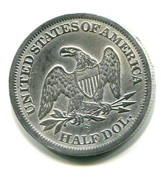 USA 1863 'S' 1/2 DOLLAR