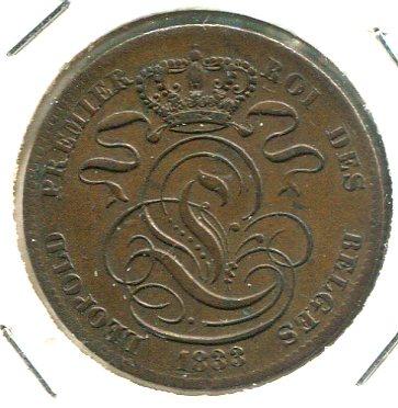 BELGIUM 1833 5 CENTS