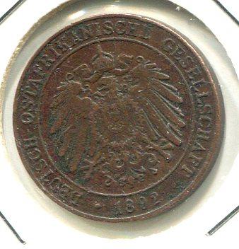 GERMAN EAST AFRICA 1892 PESA