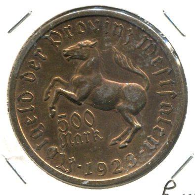 GERMANY WESTPHALIA 1923 500 MARKS