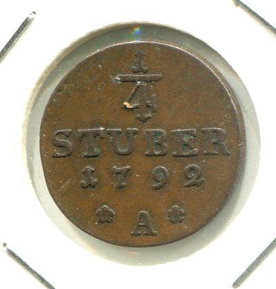 GERMANY 1792A 1/4 STUBER