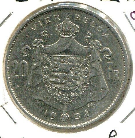 BELGIUM 1932 VL 20 FRANCS (05)