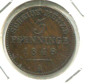 GERMANY 1849A 3 PFENNIG