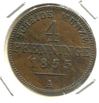 GERMANY 1855A 4 PFENNIG