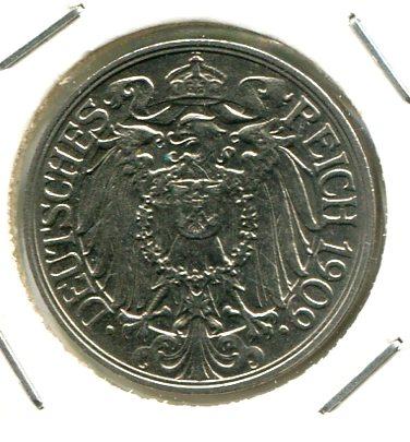 GERMANY 1909G 25 PFENNIG