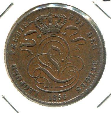 BELGIUM 1856 FR 5 CENTS (02)