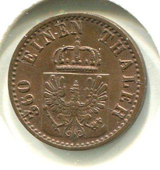 GERMANY 1867A 1 PFENNIG