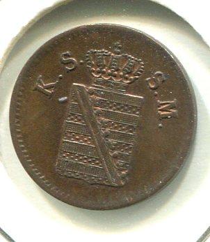 GERMANY SAXONY 1856F PFENNIG