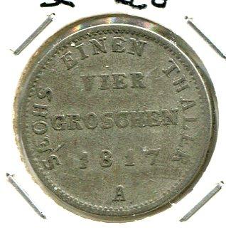 GERMANY 1817A 4 GROSCHEN SCARCE