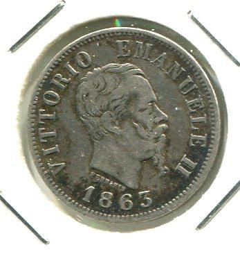 ITALY 1863MBN 50 CENTS