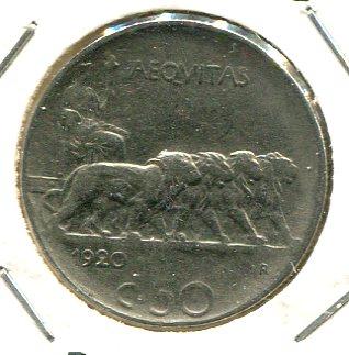 ITALY 1920 50 CENTS SCARCE