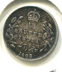 INDIA BR. 1905 1/4 RUPEE