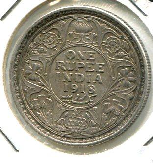 INDIA BR. 1918C RUPEE