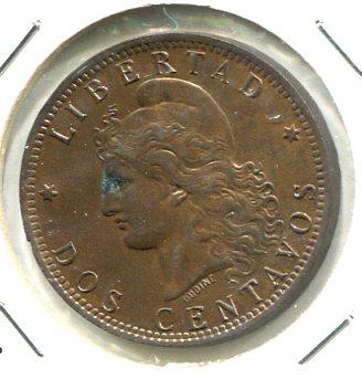 ARGENTINA 1891 2 CENTAVOS