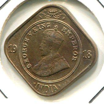 INDIA BR. 1918 2 ANNAS