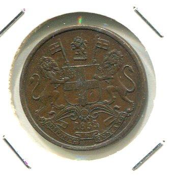 INDIA BR. 1853 1/2 PICE