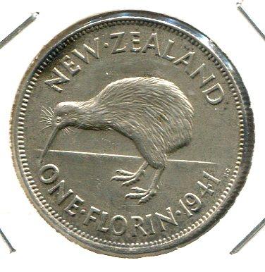 NEW ZEALAND 1941 FLORIN