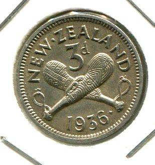 NEW ZEALAND 1936 THREEPENCE