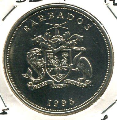 BARBADOS 1995 5 DOLLARS