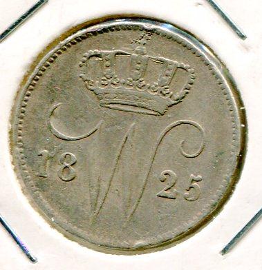 NETHERLANDS 1825 25 CENTS