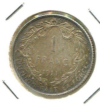 BELGIUM 1911 FR FRANC