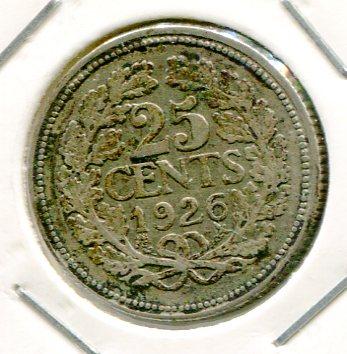 NETHERLANDS 1926 25 CENTS