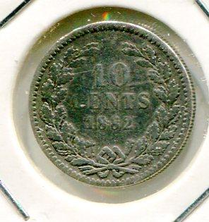 NETHERLANDS 1882. 10 CENTS