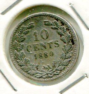 NETHERLANDS 1880 10 CENTS