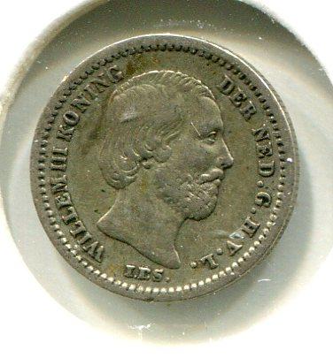 NETHERLANDS 1850 DOT 5 CENTS