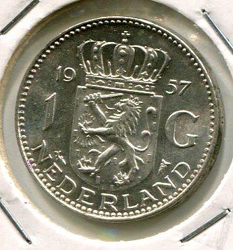 NETHERLANDS 1957 GUILDER