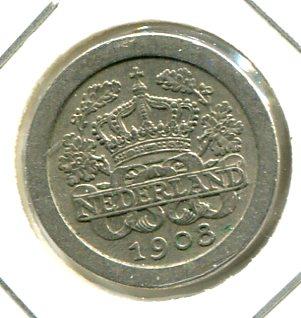 NETHERLANDS 1908 5 CENTS (05)