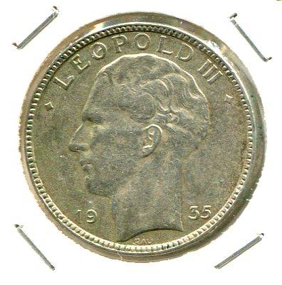 BELGIUM 1935 FR 20 FRANCS (020