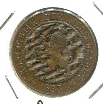 NETHERLANDS 1883 2 1/2 CENTS RARE