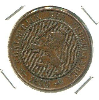 NETHERLANDS 1890 2 1/2 CENTS